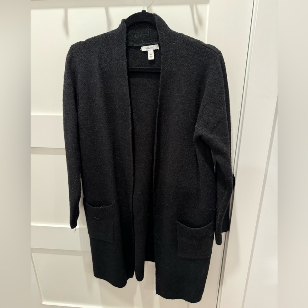 Long comfy sweater in dark grey